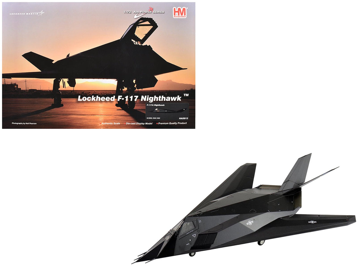 Lockheed F-117A Nighthawk Stealth Aircraft "84-0809" (2022) United States Air Force "Air Power Series" 1/72 Diecast Model by Hobby Master  free shipping USA