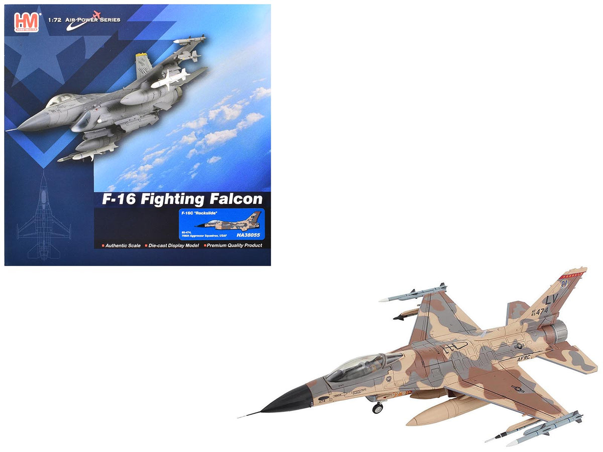 Lockheed F-16C Fighting Falcon Fighter Aircraft "85-474 Rockslide 706th Aggressor Squadron" United States Air Force "Air Power Series" 1/72 Diecast Model by Hobby Master  free shipping USA