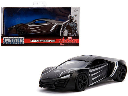 Lykan Hypersport Matt Black "Black Panther" Theme "Avengers" "Marvel" Series 1/32 Diecast Model Car by Jada  free shipping USA