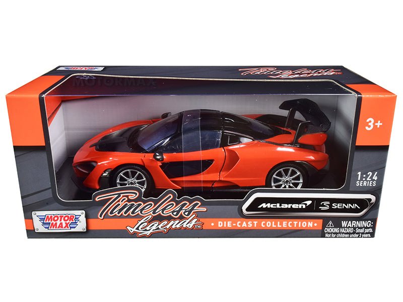 McLaren Senna Orange Metallic and Black "Timeless Legends" 1/24 Diecast Model Car by Motormax  free shipping USA