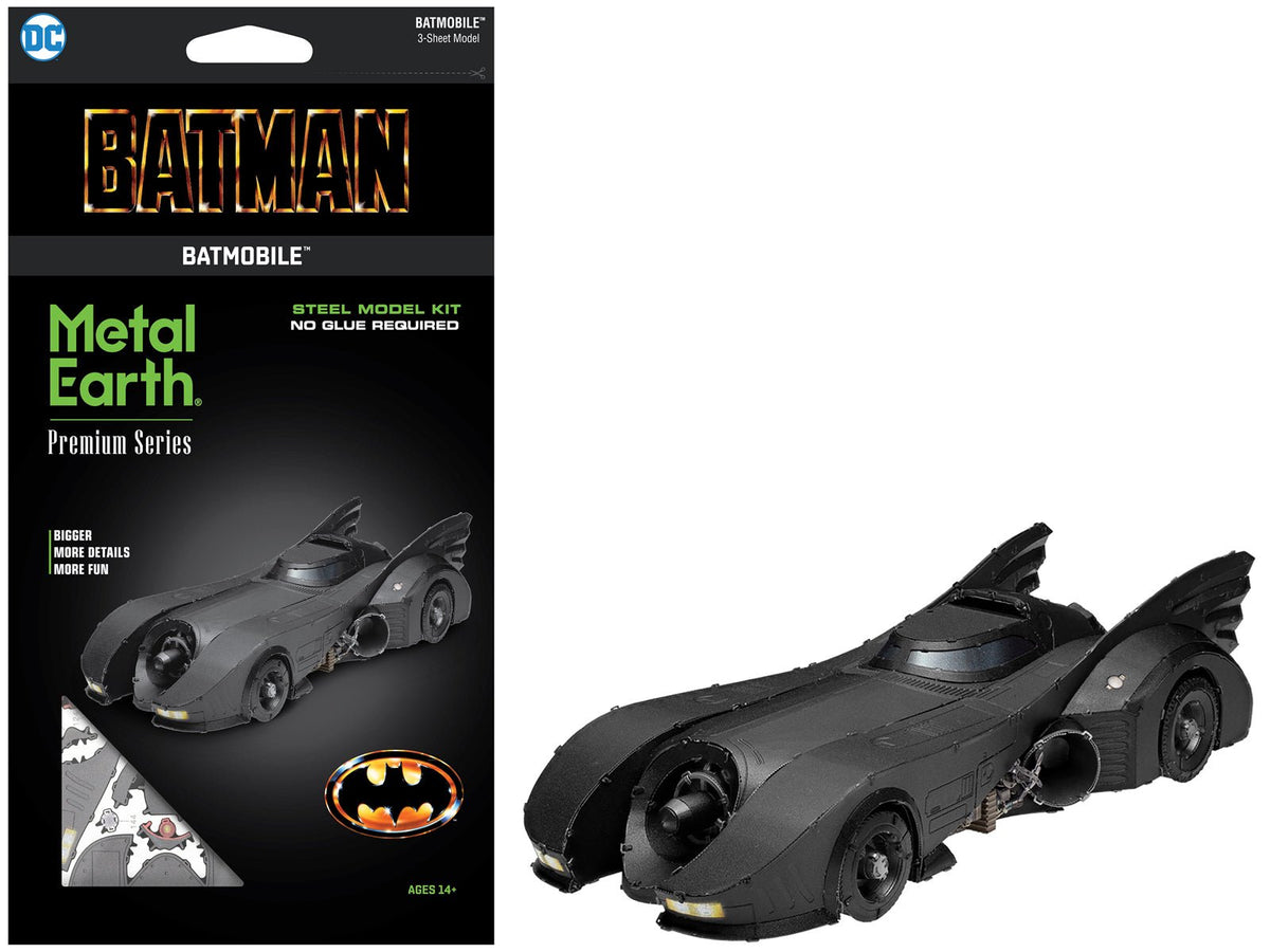 Model Kit 1989 Batmobile Black "Batman" (1989) Movie (Challenging Difficulty) Steel Model by Metal Earth  free shipping USA