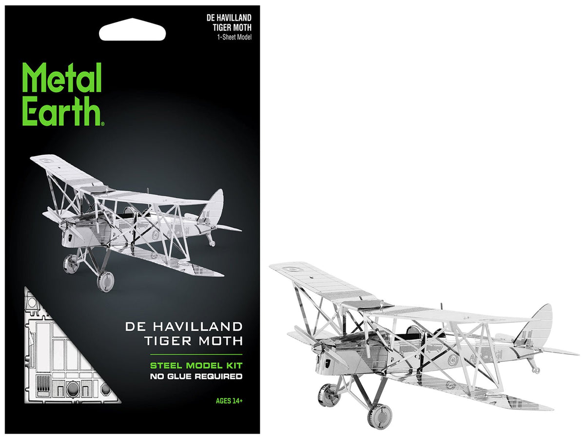 Model Kit De Havilland Tiger Moth Trainer Aircraft (Moderate Difficulty) Steel Model by Metal Earth  free shipping USA