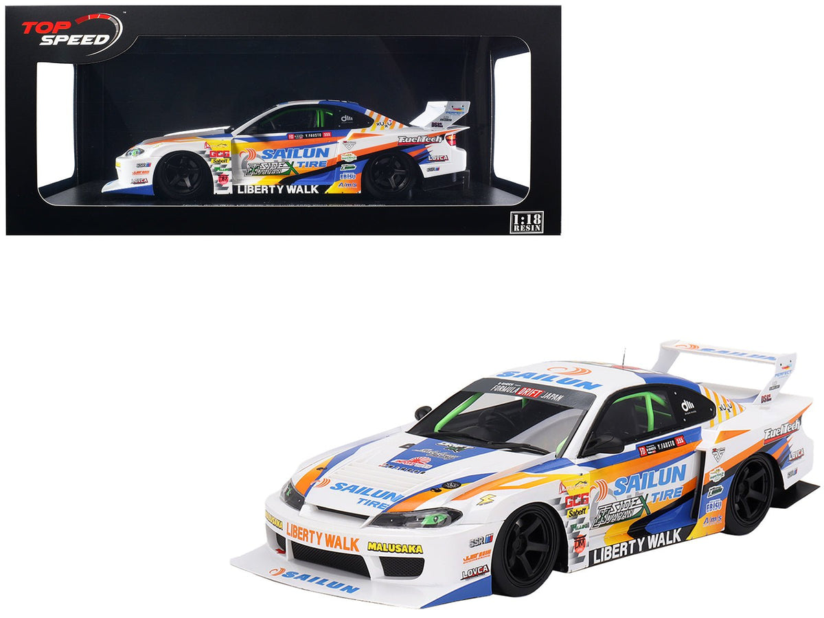 Nissan LB-Super Silhouette S15 SILVIA #555 Yukio Fausto "Formula Drift Japan" (2023) 1/18 Model Car by Top Speed  free shipping USA