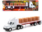 Freightliner Century Class S/T Flatbed Truck White with Pallet Accessories "Long Haul Trucker" Series 1/32 Diecast Model by New Ray  free shipping USA