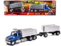 Freightliner 114SD Dump Truck with Twin Dump Body Blue "Long Haul Trucker" Series 1/32 Diecast Model by New Ray  free shipping USA