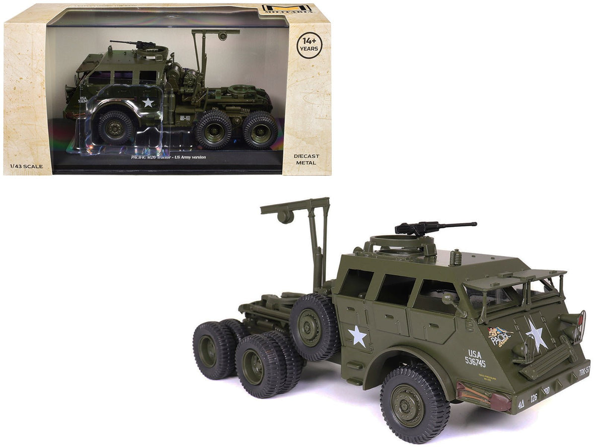 Pacific M26 Tractor Olive Drab "United States Army" 1/43 Diecast Model by Militaria Die Cast  free shipping USA