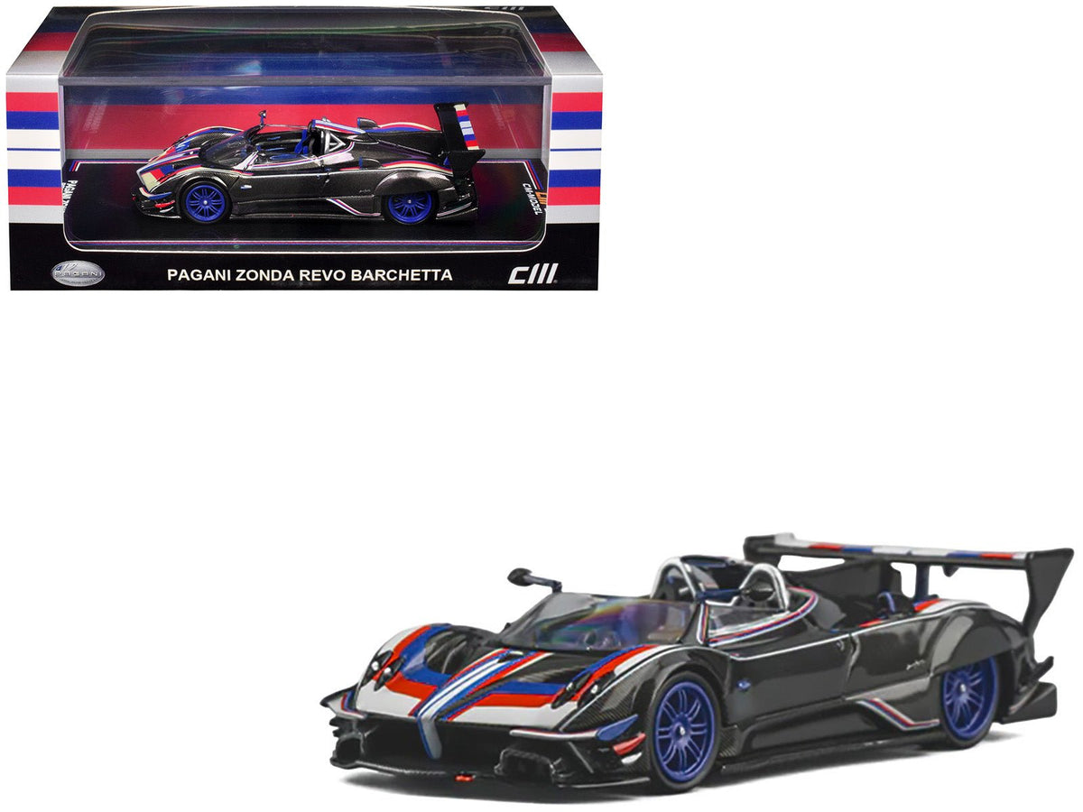 Pagani Zonda Revo Barchetta Carbon with Red White and Blue Stripes 1/64 Diecast Model Car by CM Model  free shipping USA