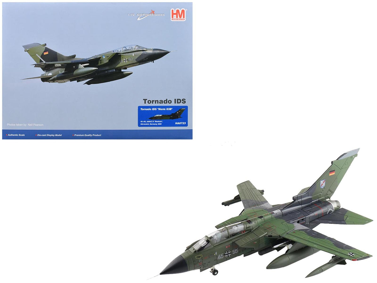 Panavia Tornado IDS Fighter-Bomber Aircraft "Norm 83B 45+95 JaBoG 31 'Boelcke' Norvenich Germany" (2008) German Luftwaffe "Air Power Series" 1/72 Diecast Model by Hobby Master  free shipping USA