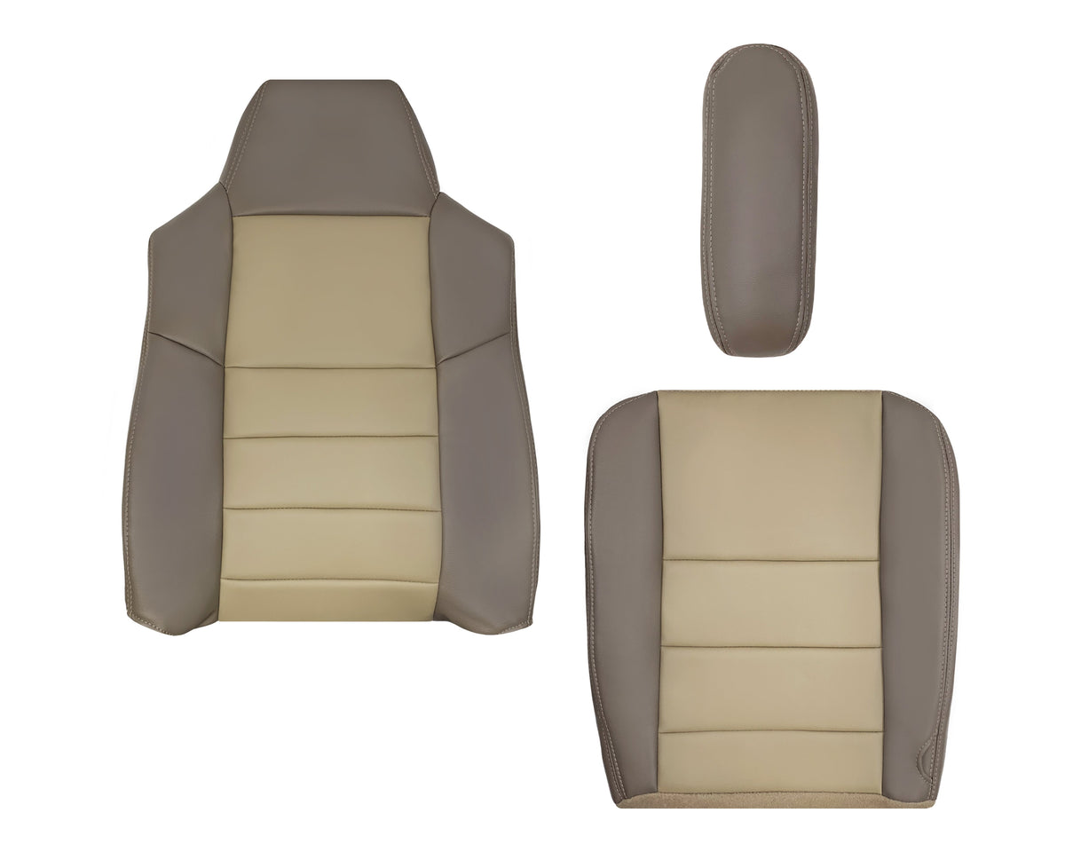 2002 - 2004 Ford Excursion Eddie Bauer Replacement Seat Covers 2 Tone Gray-Tan: Choose From Variations