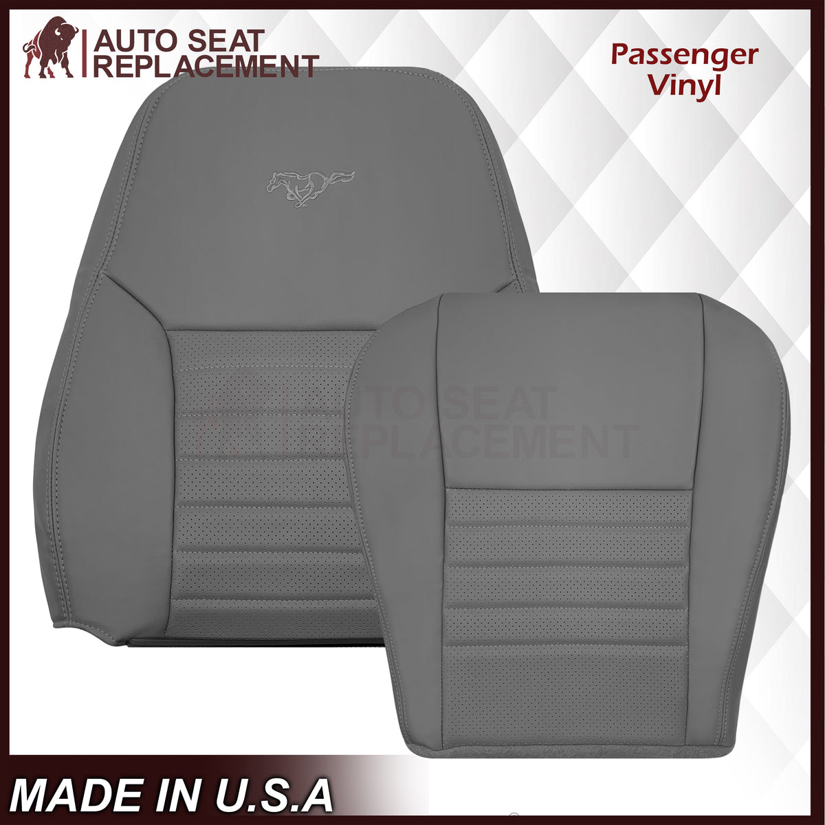 1999-2004 Ford Mustang GT Convertible Replacement Seat Cover In Medium Graphite Gray