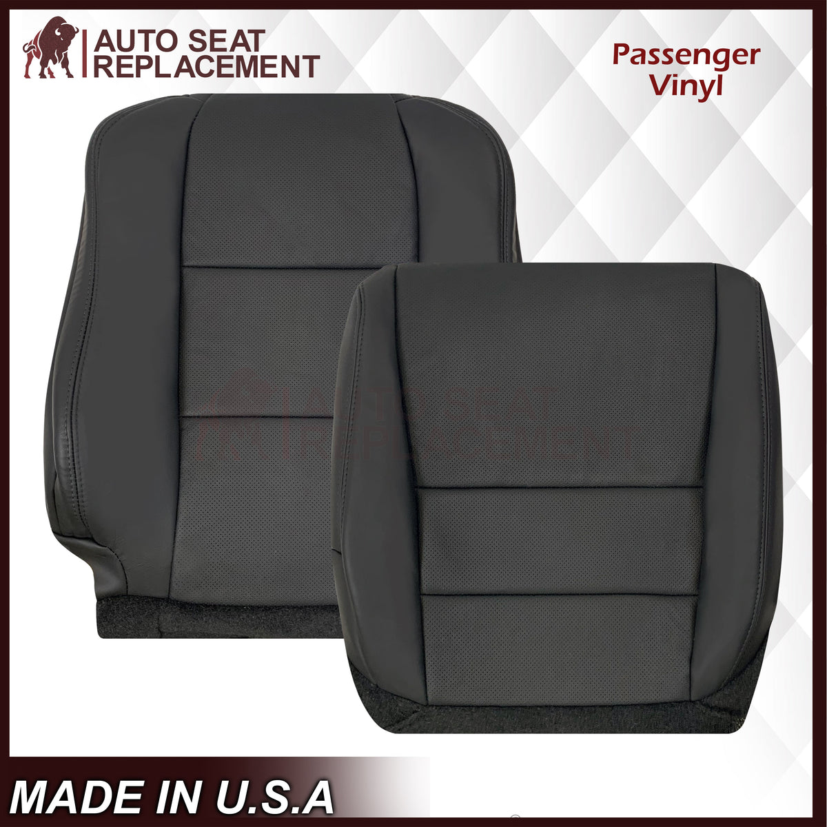 2005 - 2008 Acura TL Driver Or Passenger Seat Covers In Black: Choose Leather OR Synthetic Leather