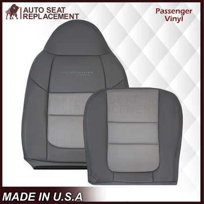 2001 Ford F250 Platinum Edition New Vinyl Replacement Seat Cover in 2-Tone Gray