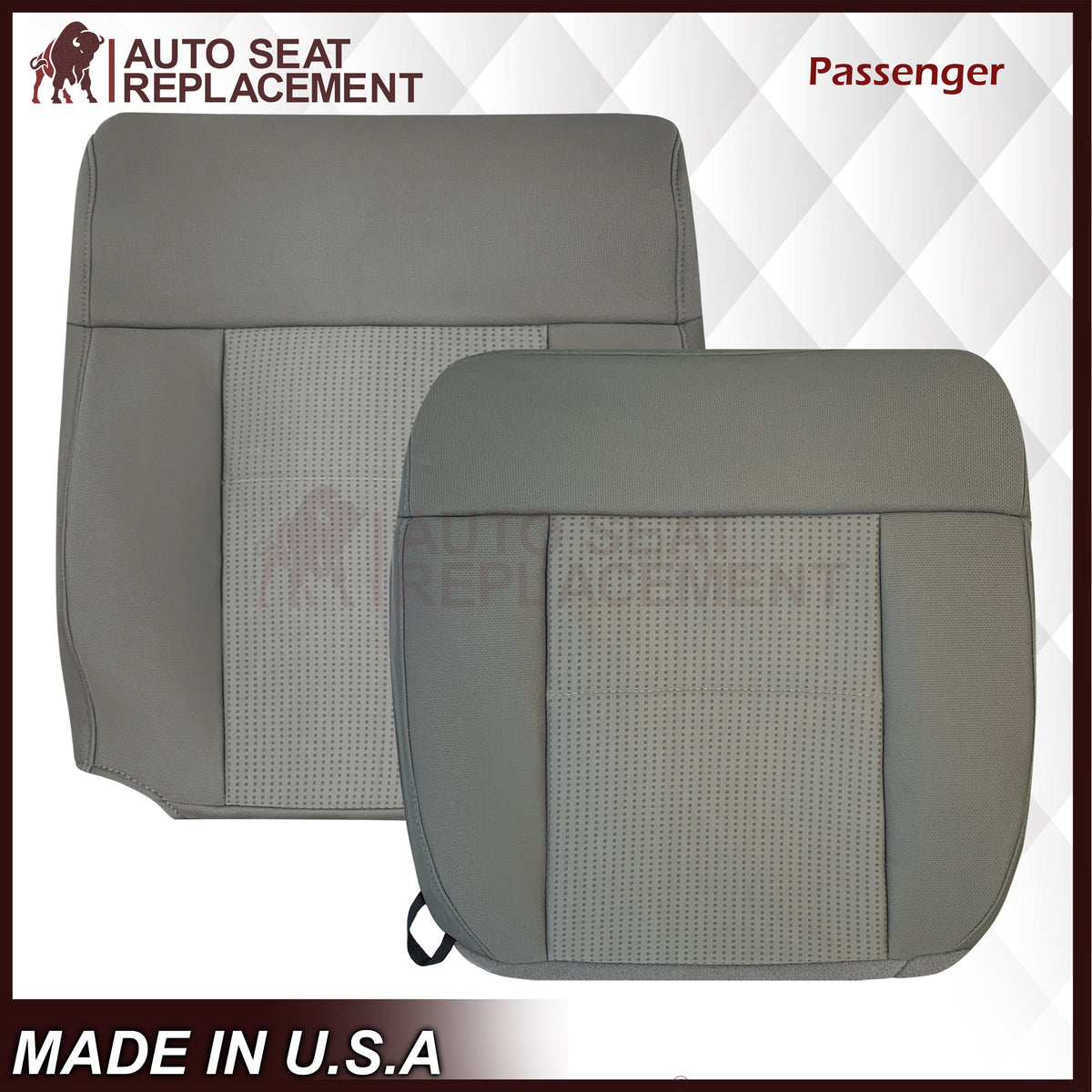 2007 2008 Ford F-150 XLT Replacement Driver OR Passenger Seat Cover in Gray Fabric