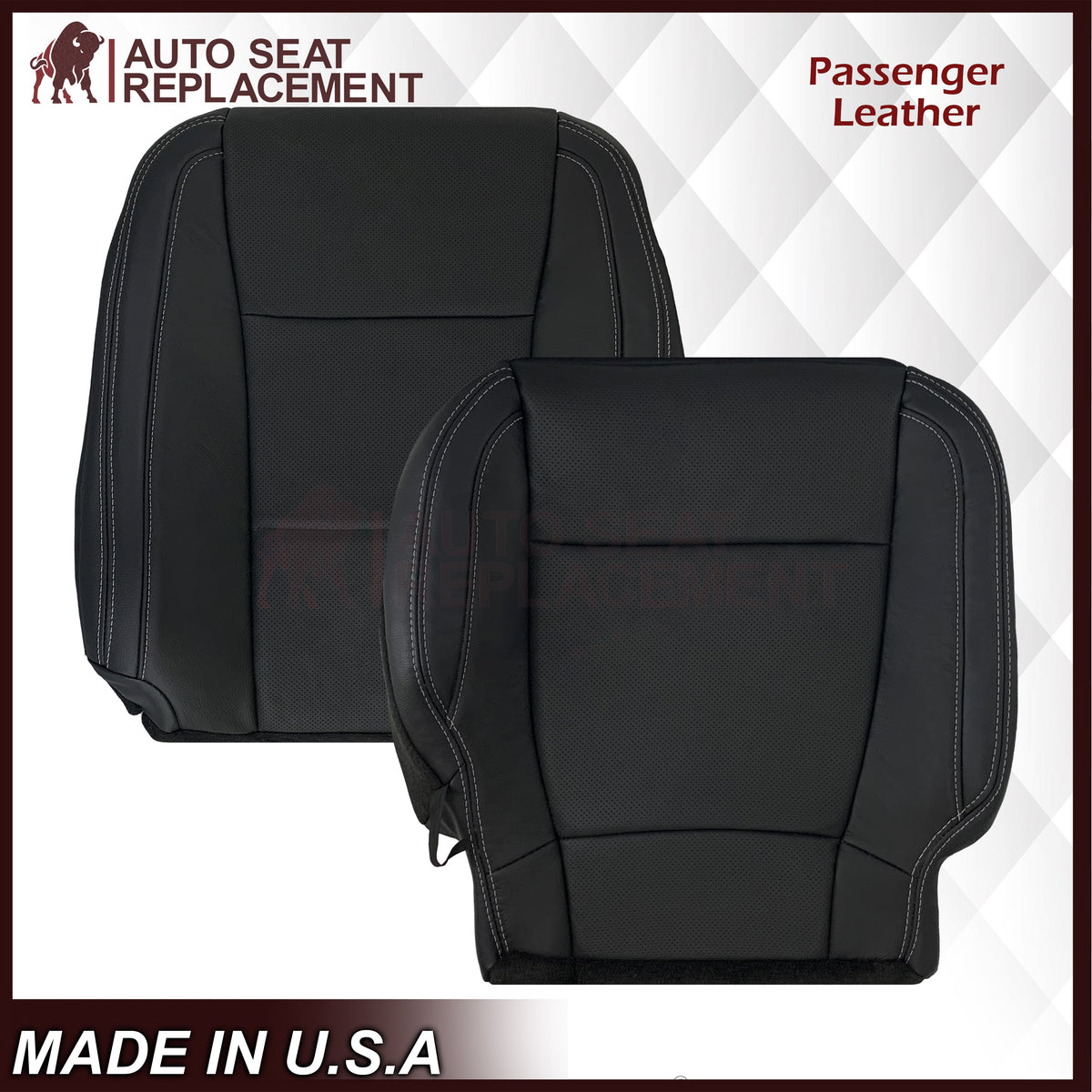 2015-2017 Ford F150 Lariat Charcoal Black Replacement Seat Covers in Leather or Synthetic Leather