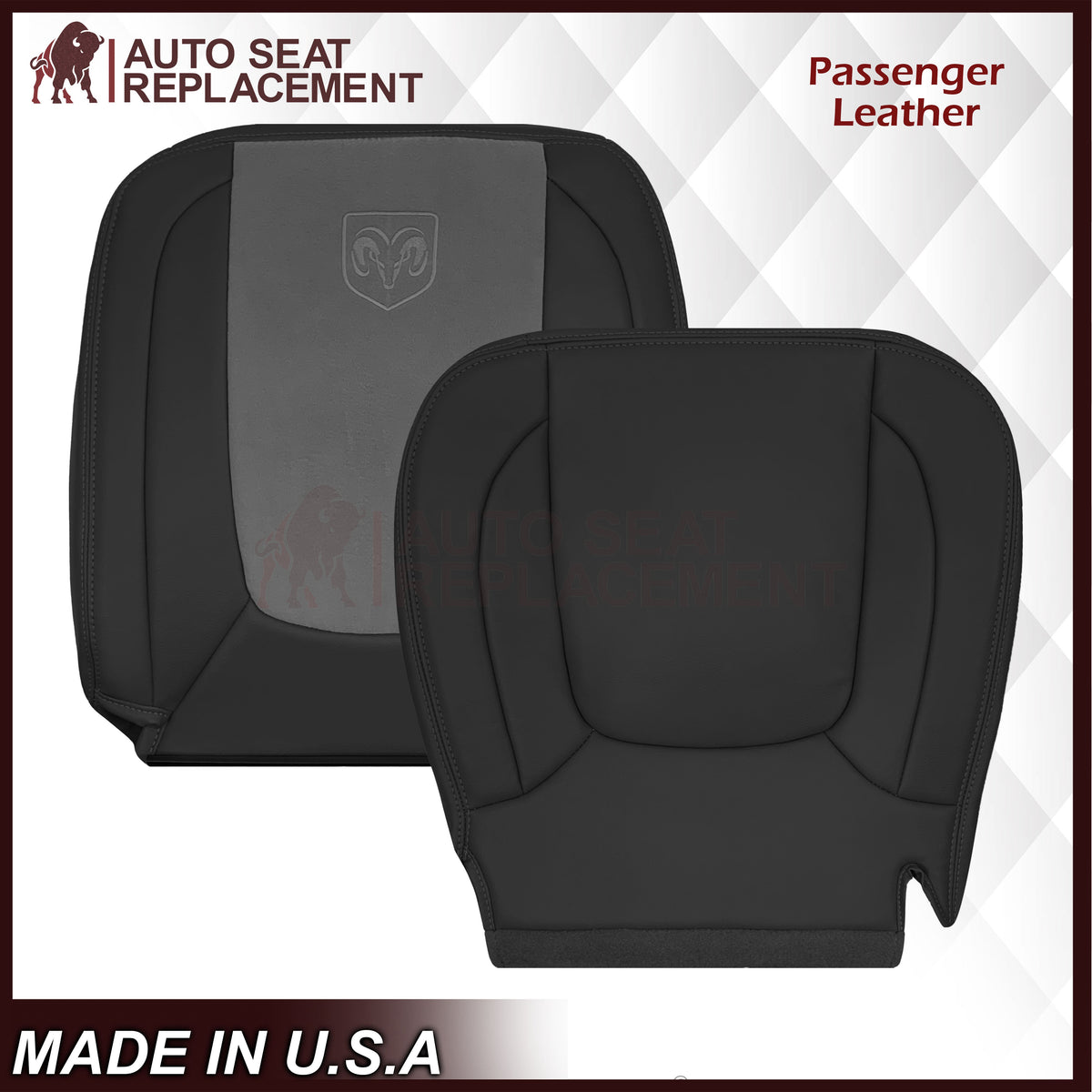 2004 2005 Dodge Ram 1500 2500 3500 Laramie Single Cab Work Truck Replacement Seat Covers In Dark Slate "Dark Gray"
