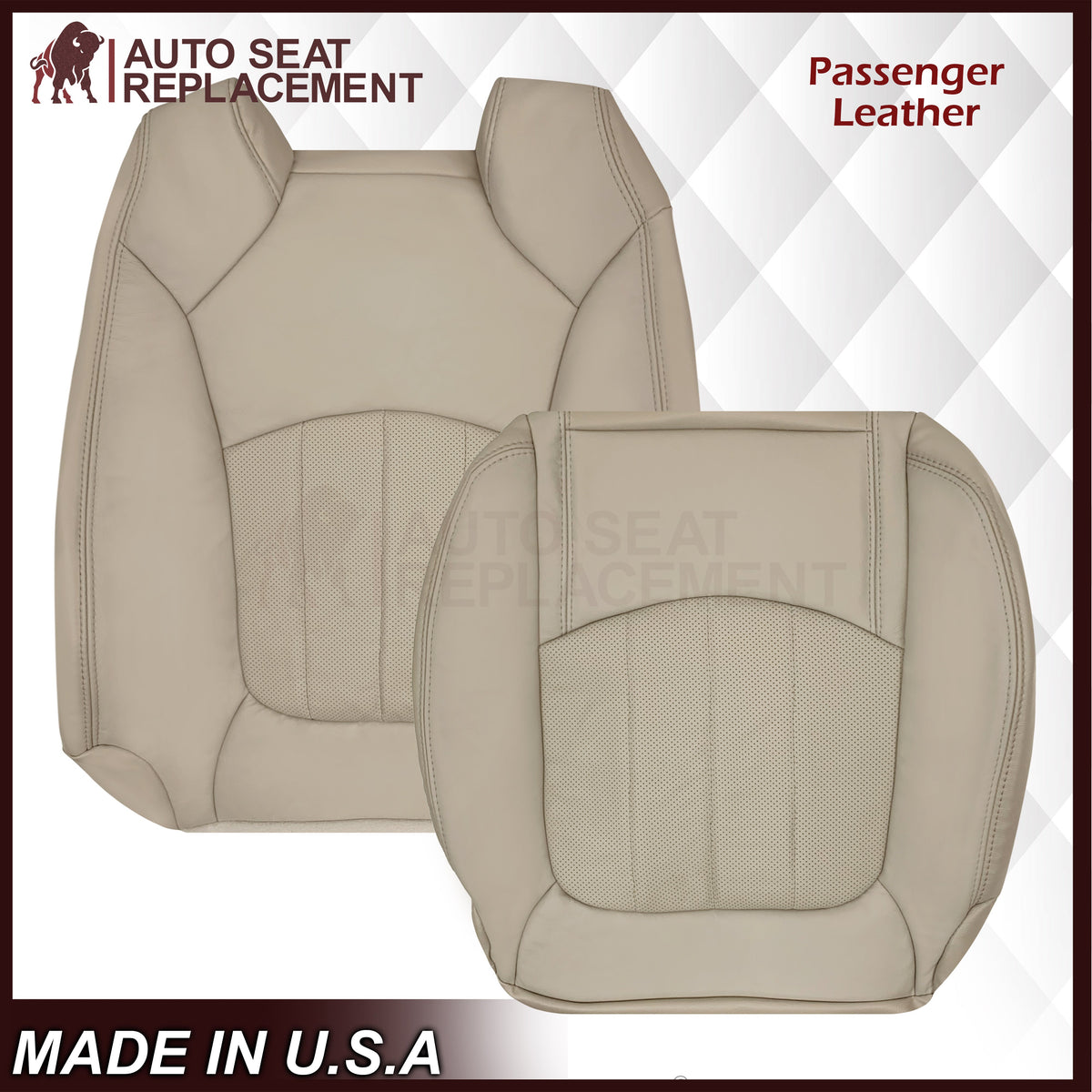 2009-2012 Chevrolet Traverse LT/LTZ Driver or Passenger Replacement Seat Cover: Perforated, Tan