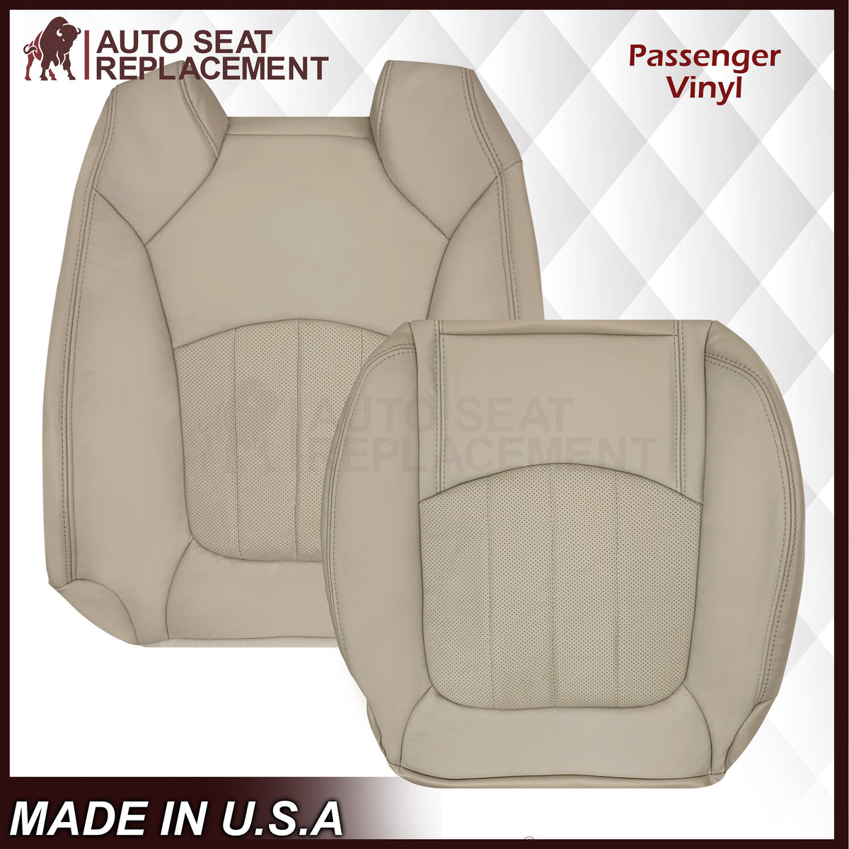 2009-2012 Chevrolet Traverse LT/LTZ Driver or Passenger Replacement Seat Cover: Perforated, Tan