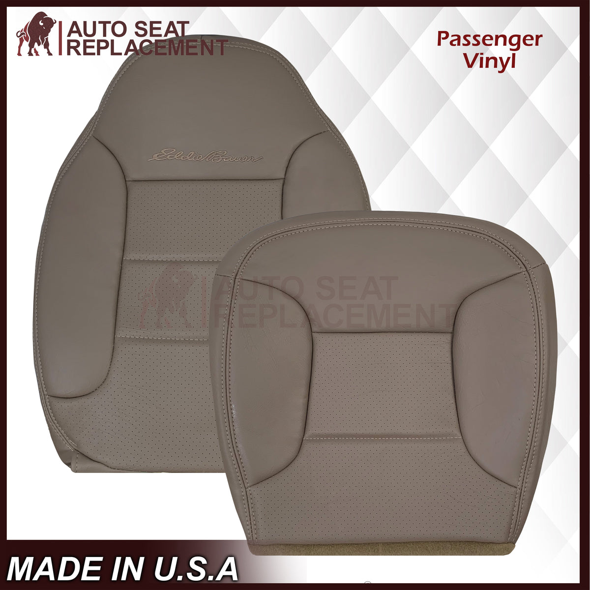 1992 - 1996 Ford Bronco Eddie Bauer Synthetic Leather Seat Cover In Mocha Tan
