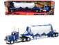 Peterbilt 379 Truck Blue with Pneumatic Tanker Trailer White "Long Haul Truckers" Series 1/32 Diecast Model by New Ray  free shipping USA