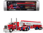 Peterbilt 389 with 36" Flat Top Sleeper and Heil Fuel Tank Trailer "Sancken Custom Truck by Amcan" Red "Big Rigs" Series II #3 1/64 Diecast Model by DCP/First Gear  free shipping USA