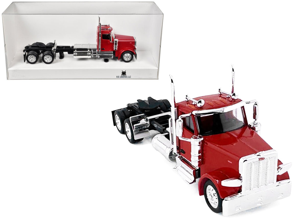 Peterbilt 589 2-Axel Day Cab Red 1/87 (HO) Plastic Model Car by HO Logistics  free shipping USA