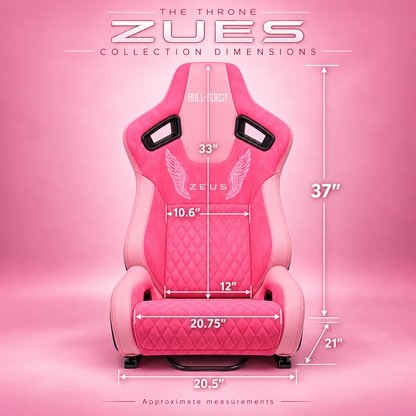 ZUES Collection Pink Bull Boost Reclinable Adjustable Racing Bucket Seat
