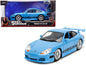 Porsche 911 GT3 RS Light Blue with Black Accents "Fast & Furious" Movie 1/24 Diecast Model Car by Jada  free shipping USA
