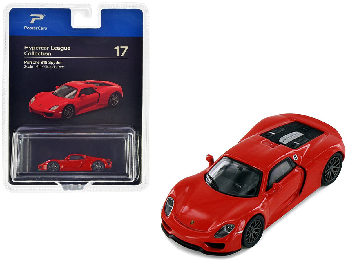 Porsche 918 Spyder Guards Red "Hypercar League Collection" 1/64 Diecast Model Car by PosterCars  free shipping USA