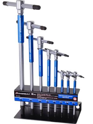 Powerbuilt 8-Piece T-Handle Metric Hex Key Wrench Sets - 941645