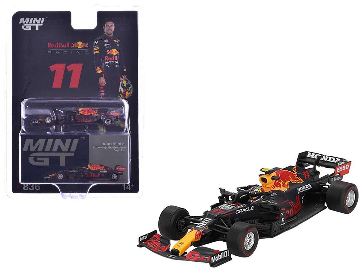 Red Bull RB16B #11 Sergio Perez Winner Formula One F1 "Azerbaijan GP" (2021) Limited Edition 1/64 Diecast Model Car by Mini GT  free shipping USA