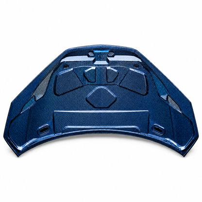 Aggressive Clear Blue Dry Carbon Fiber Hood for Lamborghini Revuelto