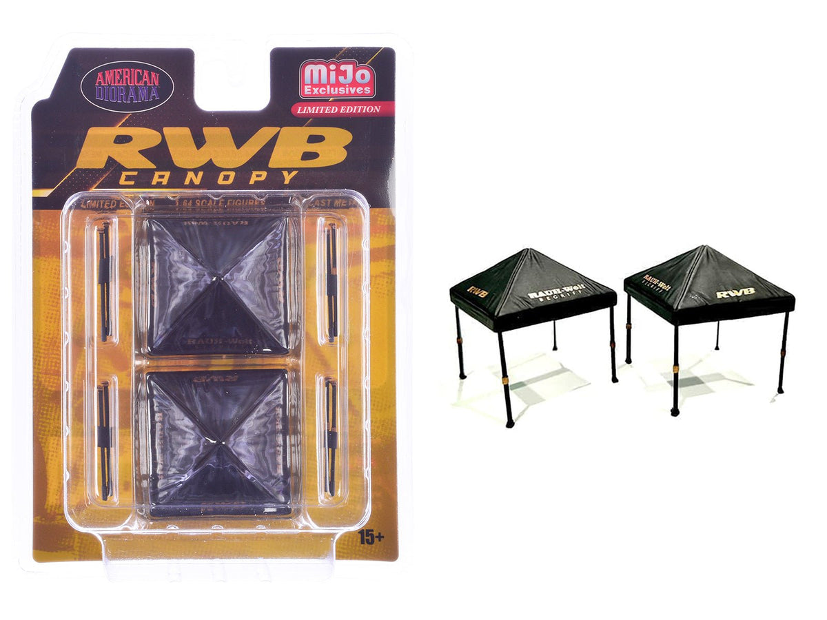 "RWB (RAUH-Welt BEGRIFF)" Canopy 2 Piece Set Black Limited Edition for 1/64 Scale Models by American Diorama  free shipping USA