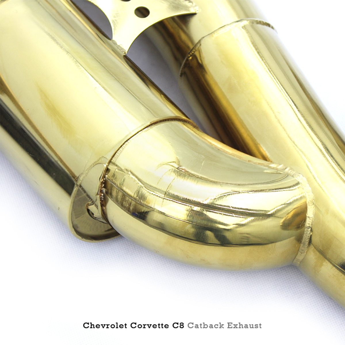 Stainless Valved Gold Plated Catback Exhaust Carbon Fiber Tips for Corvette C8