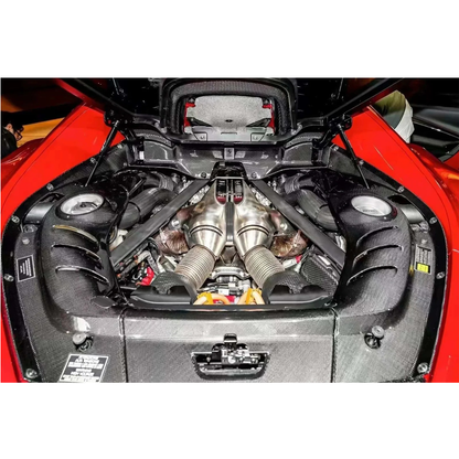 Dry Carbon Fiber Engine Bay Trim Kit Cover for Ferrari 296 GTB GTS