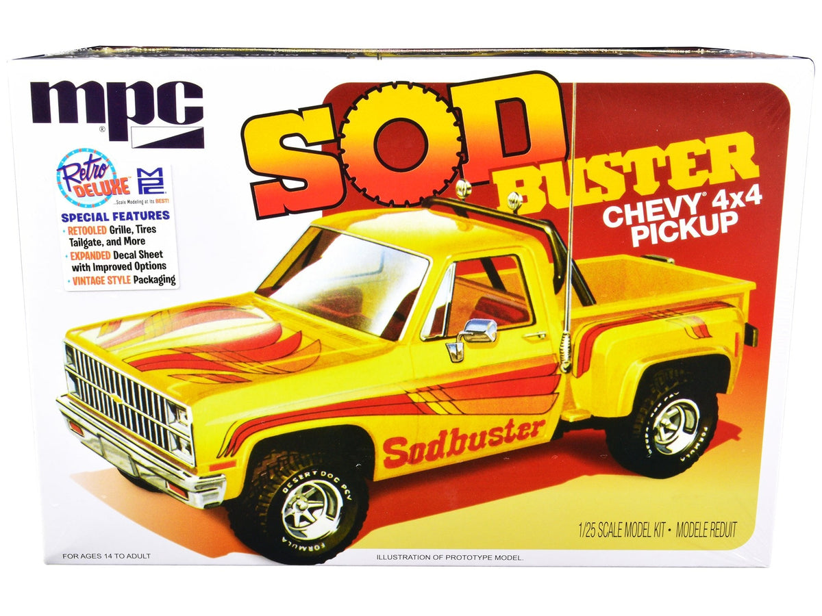Skill 2 Model Kit 1981 Chevrolet 4x4 Stepside Pickup Truck "Sod Buster" 1/25 Scale Model by MPC  free shipping USA