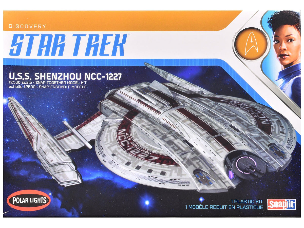 Skill 2 Snap Model Kit U.S.S. Shenzhou NCC-1227 Spacecraft "Star Trek: Discovery" (2017-2024) TV Series 1/2500 Scale Model by Polar Lights  free shipping USA