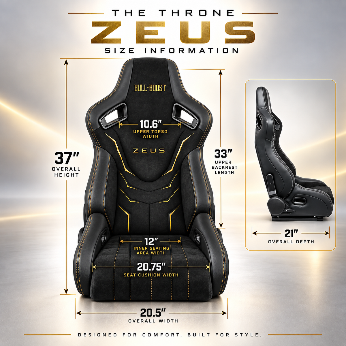 ZUES Collection The Throne Reclinable Adjustable Racing Bucket Seat