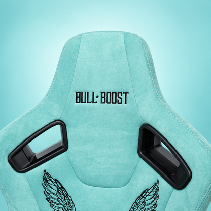ZUES Collection Tiffany Blue Bull Boost Reclinable Adjustable Racing Bucket Seat