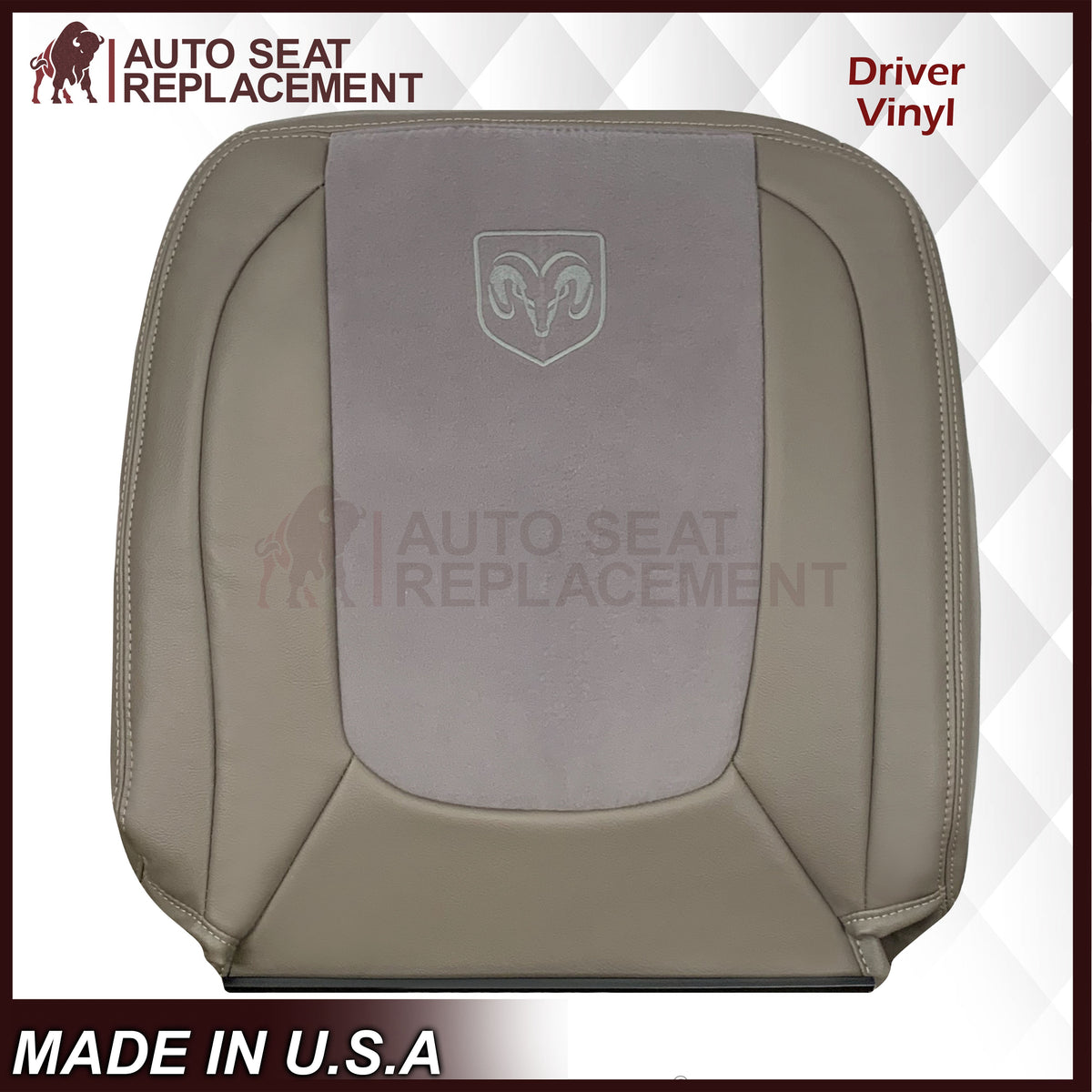 2004-2005 Dodge Ram 1500 2500 3500 4500 Laramie SLT Replacement Synthetic Leather & Suede Seat Cover In Tan