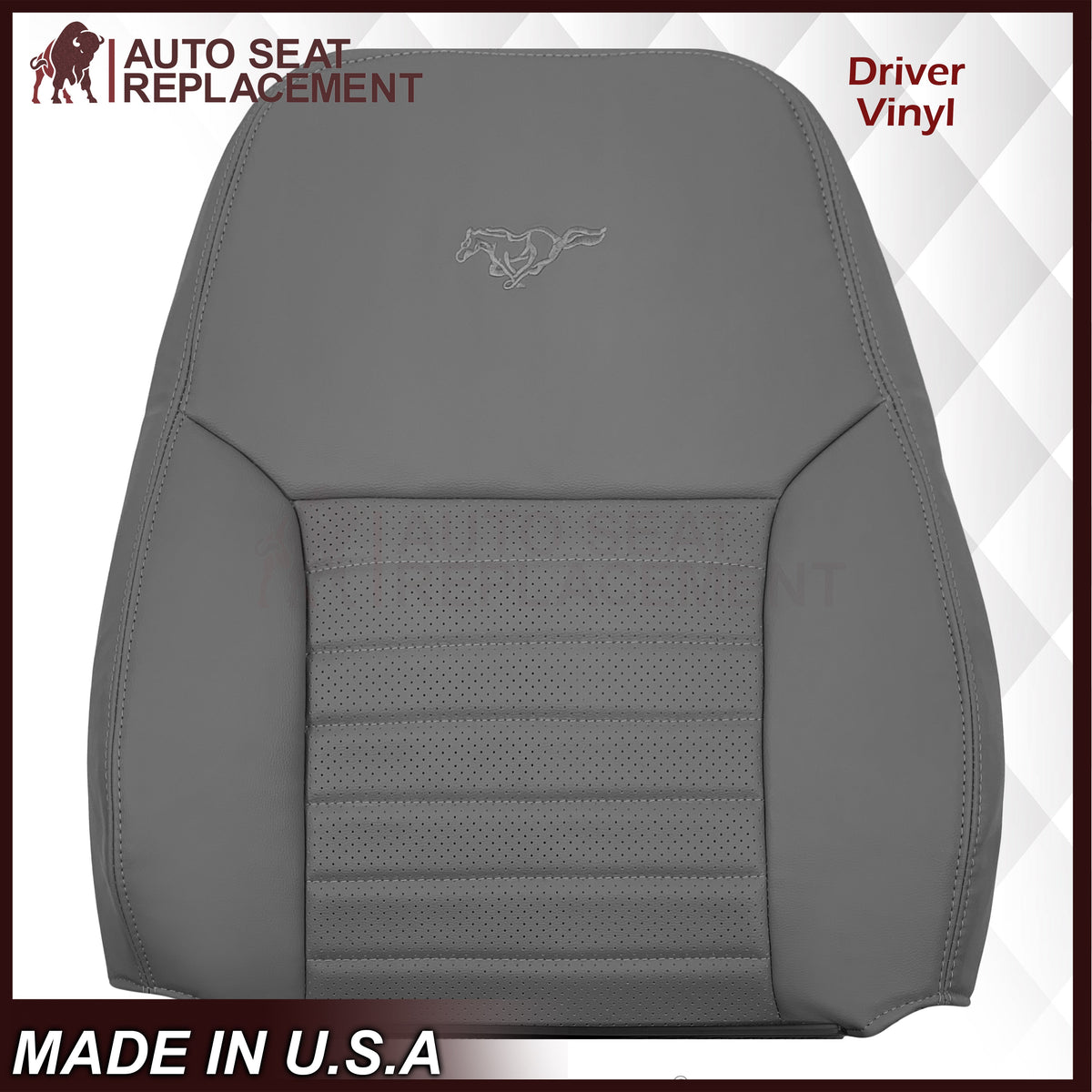 1999-2004 Ford Mustang GT Convertible Replacement Seat Cover In Medium Graphite Gray