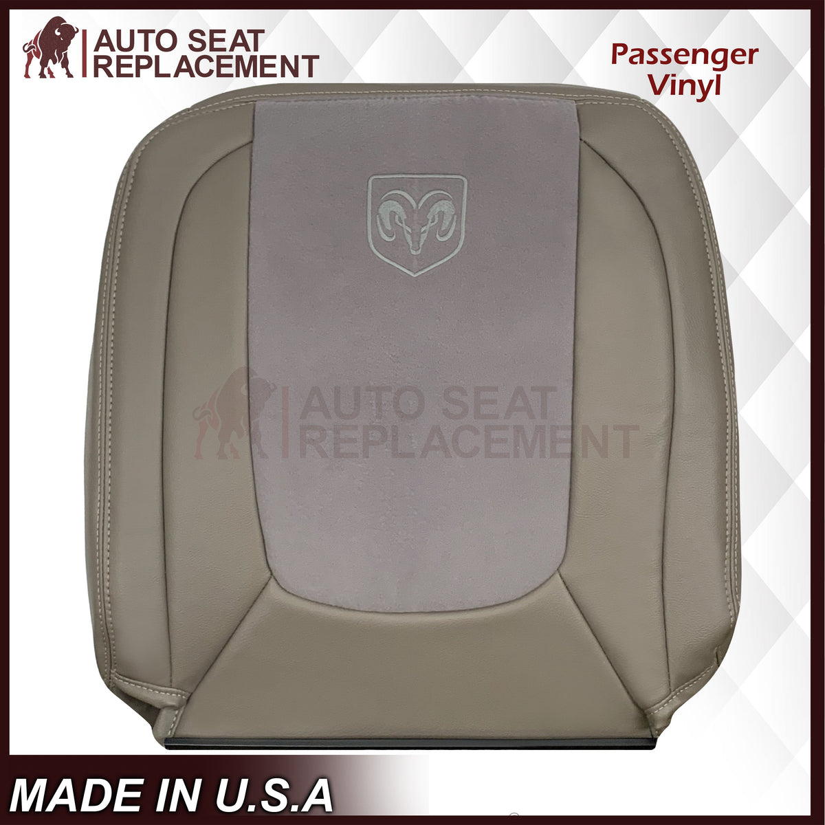 2004-2005 Dodge Ram 1500 2500 3500 4500 Laramie SLT Replacement Synthetic Leather & Suede Seat Cover In Tan