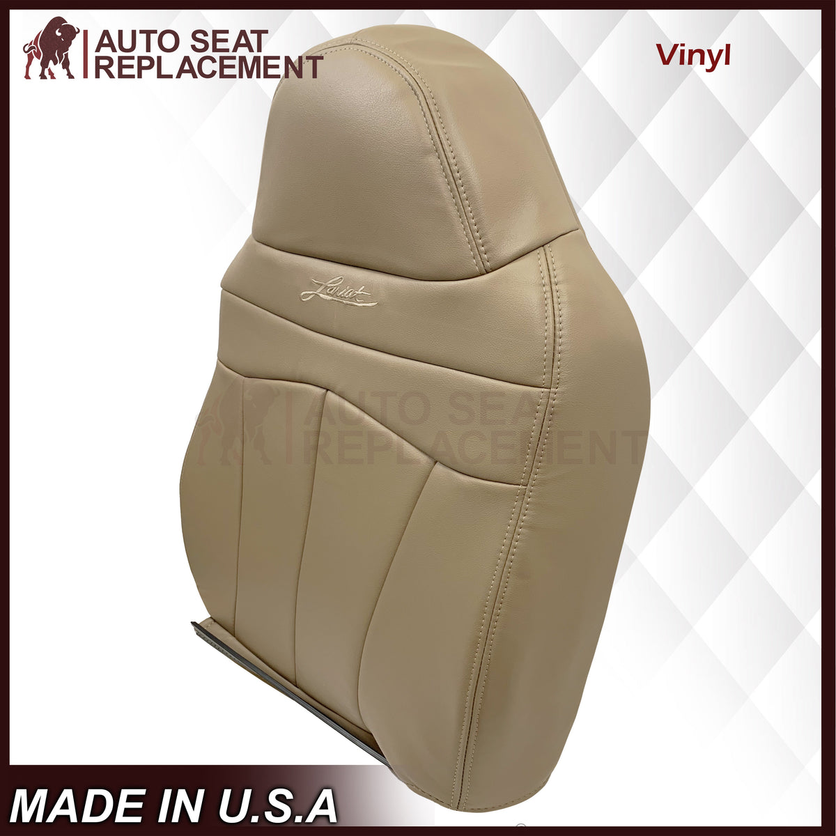 1999-2003 Ford F150 Lariat Replacement Seat Cover in Tan: Choose Leather or Vinyl
