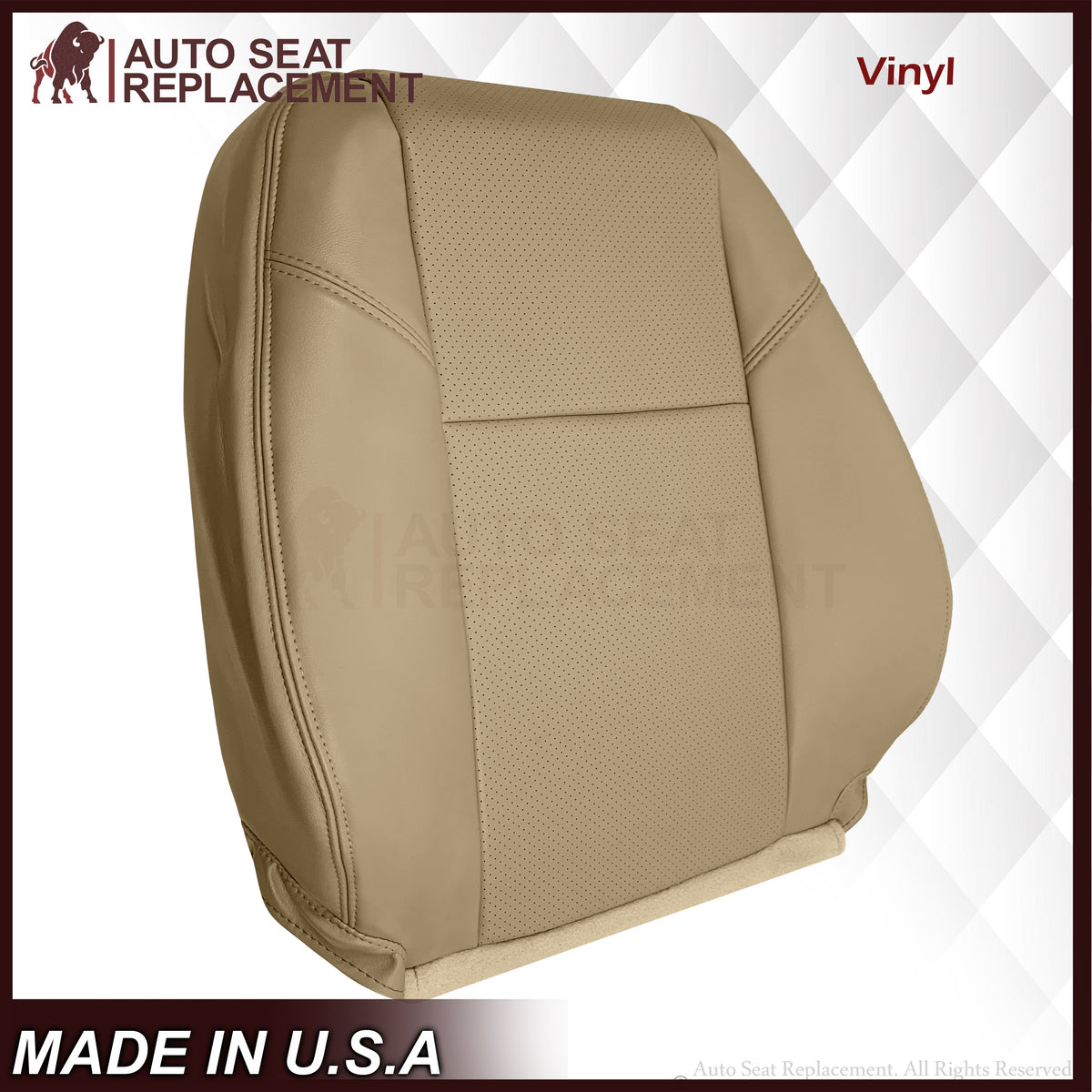 2007-2014 Chevy Silverado Suburban Tahoe Perforated Seat Cover in Light Cashmere Tan: Choose From Variation