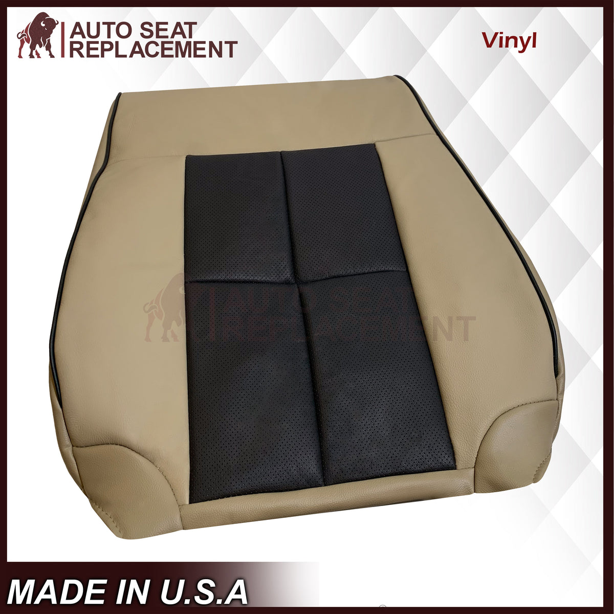 2007 - 2014 Lincoln Navigator Replacement Genuine Leather or Synthetic Leather Seat Cover in Tan & Black