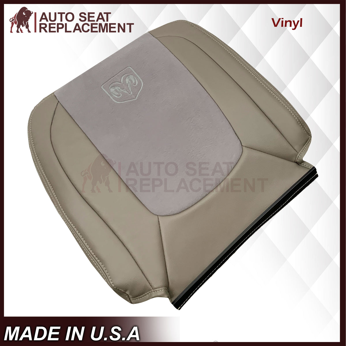 2004-2005 Dodge Ram 1500 2500 3500 4500 Laramie SLT Replacement Synthetic Leather & Suede Seat Cover In Tan
