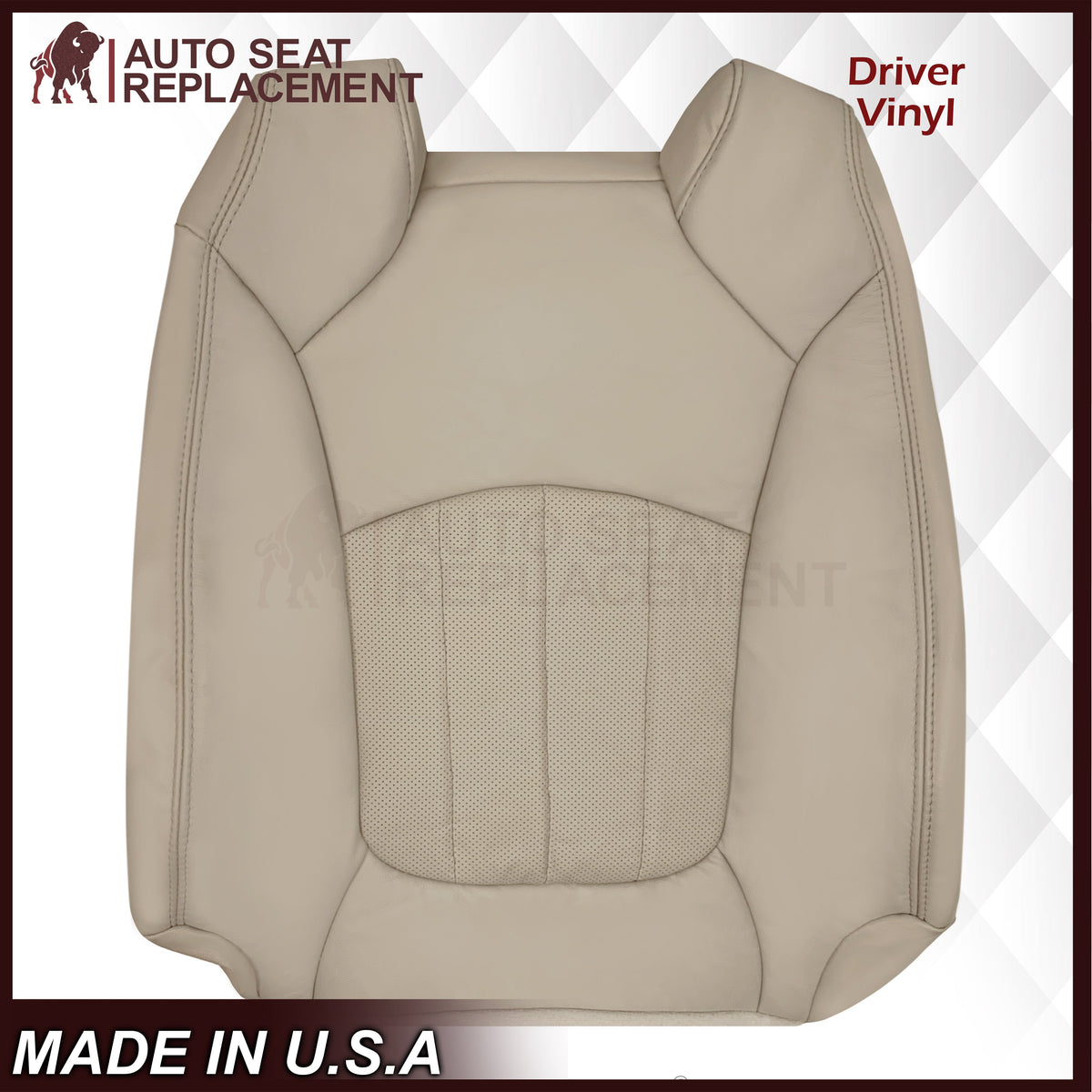 2008-2012 Buick Enclave Perforated Replacement Seat Covers In Tan: Choose Leather or Syn. Leather