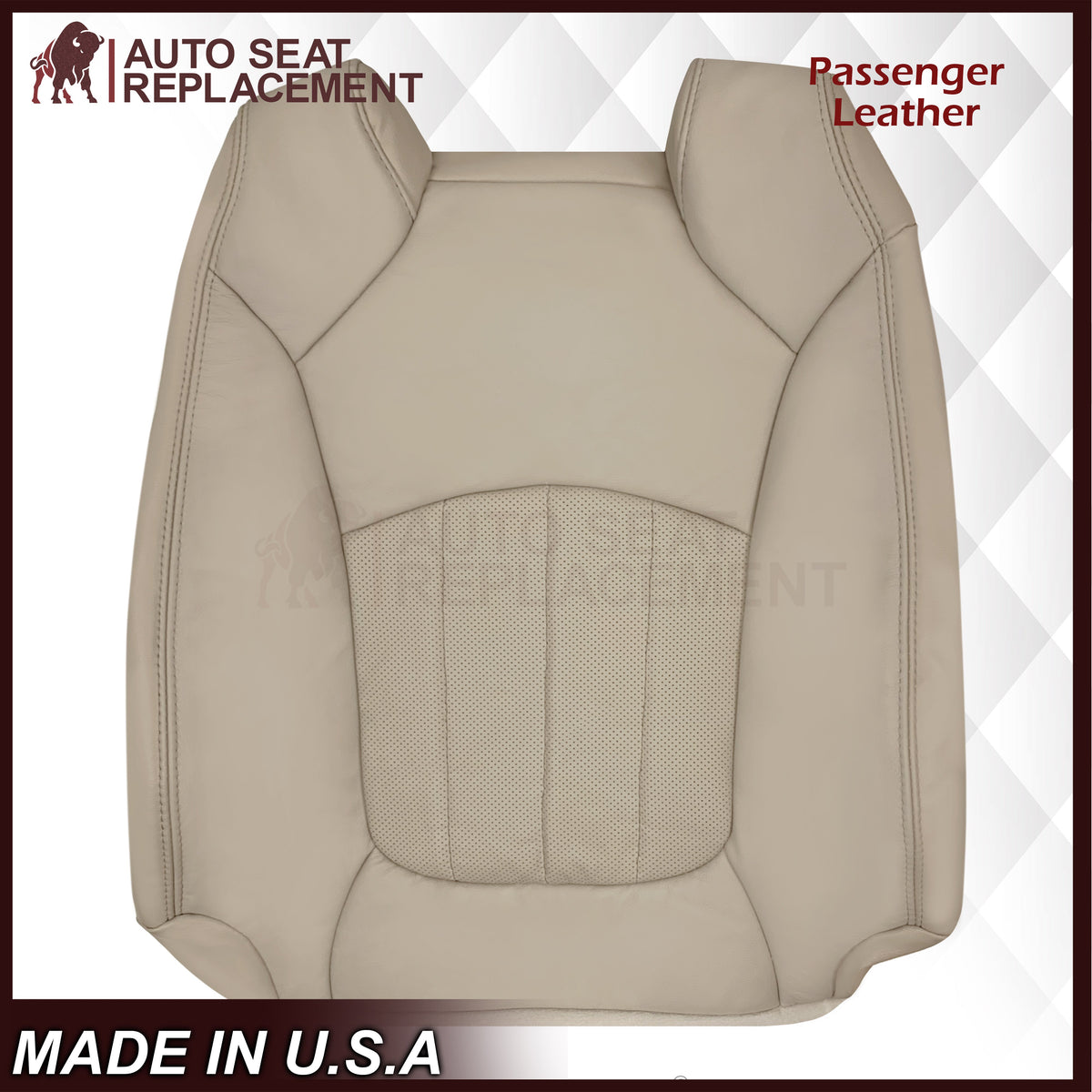 2009-2012 Chevrolet Traverse LT/LTZ Driver or Passenger Replacement Seat Cover: Perforated, Tan