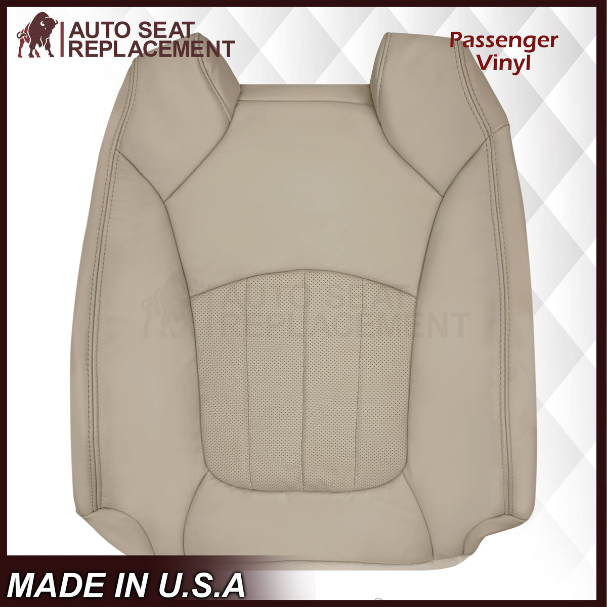 2008-2012 Buick Enclave Perforated Replacement Seat Covers In Tan: Choose Leather or Syn. Leather