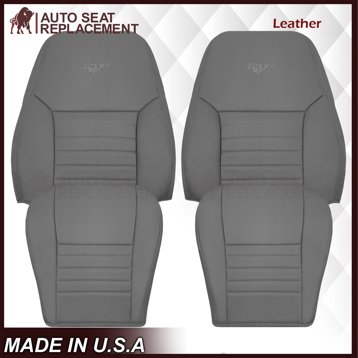 1999-2004 Ford Mustang GT Convertible Replacement Seat Cover In Medium Graphite Gray