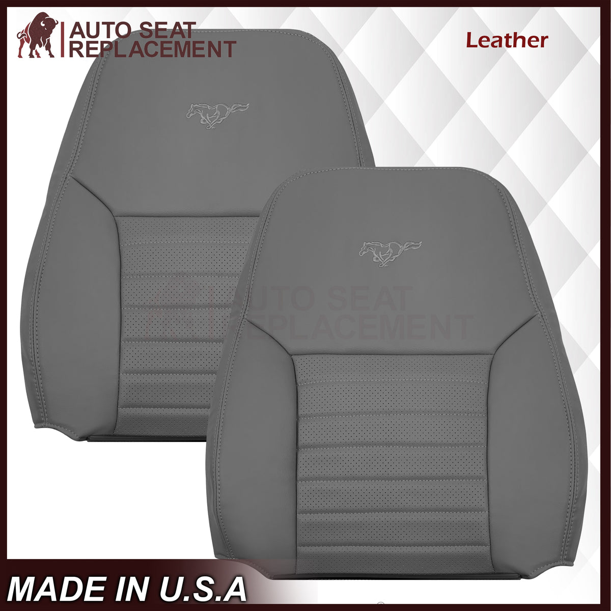 1999-2004 Ford Mustang GT Convertible Replacement Seat Cover In Medium Graphite Gray